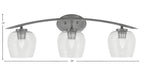 Kurve Three Light Bath Bar in Graphite with 6" Clear Bubble Shade
