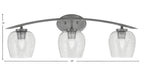 Kurve Three Light Bath Bar in Graphite with 6" Smoke Bubble Shade