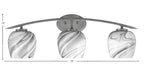 Kurve Three Light Bath Bar in Graphite with 6" Onyx Swirl Shade