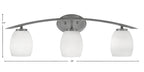 Kurve Three Light Bath Bar in Graphite with 5" White Linen Shade