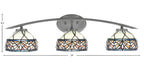 Kurve Three Light Bath Bar in Graphite with 7" Royal Merlot Art Glass Shade