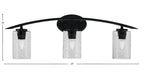 Kurve Three Light Bath Bar in Matte Black with 4" Smoke Bubble Shade