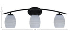 Kurve Three Light Bath Bar in Matte Black with 5" Gray Matrix Shade