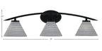 Kurve Three Light Bath Bar in Matte Black with 7" Gray Matrix Shade