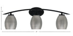 Kurve Three Light Bath Bar in Matte Black with 5" Graphite Oval Metal Shade Shade
