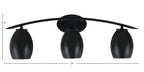 Kurve Three Light Bath Bar in Matte Black with 5" Matte Black Oval Metal Shade Shade