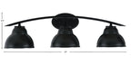 Kurve Three Light Bath Bar in Matte Black with 7" Matte Black Double Bubble Metal Shade Shade
