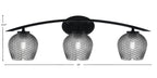 Kurve Three Light Bath Bar in Matte Black with 6" Smoke Textured Shade