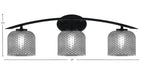Kurve Three Light Bath Bar in Matte Black with 6" Smoke Textured Shade