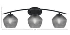 Kurve Three Light Bath Bar in Matte Black with 6" Smoke Textured Shade