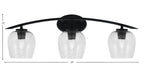 Kurve Three Light Bath Bar in Matte Black with 6" Smoke Bubble Shade