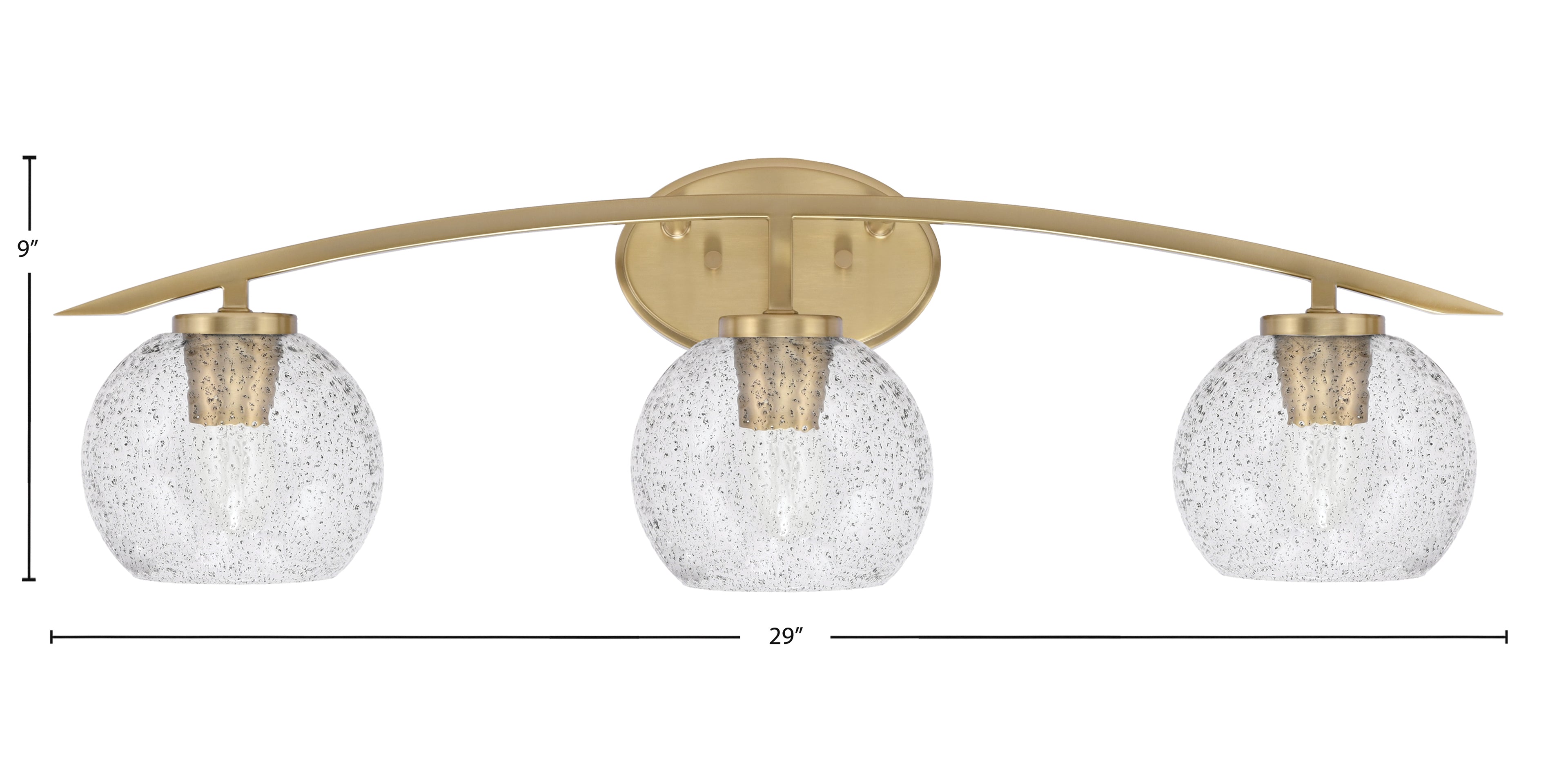 Kurve Three Light Bath Bar in New Age Brass with 5.75" Smoke Bubble Shade