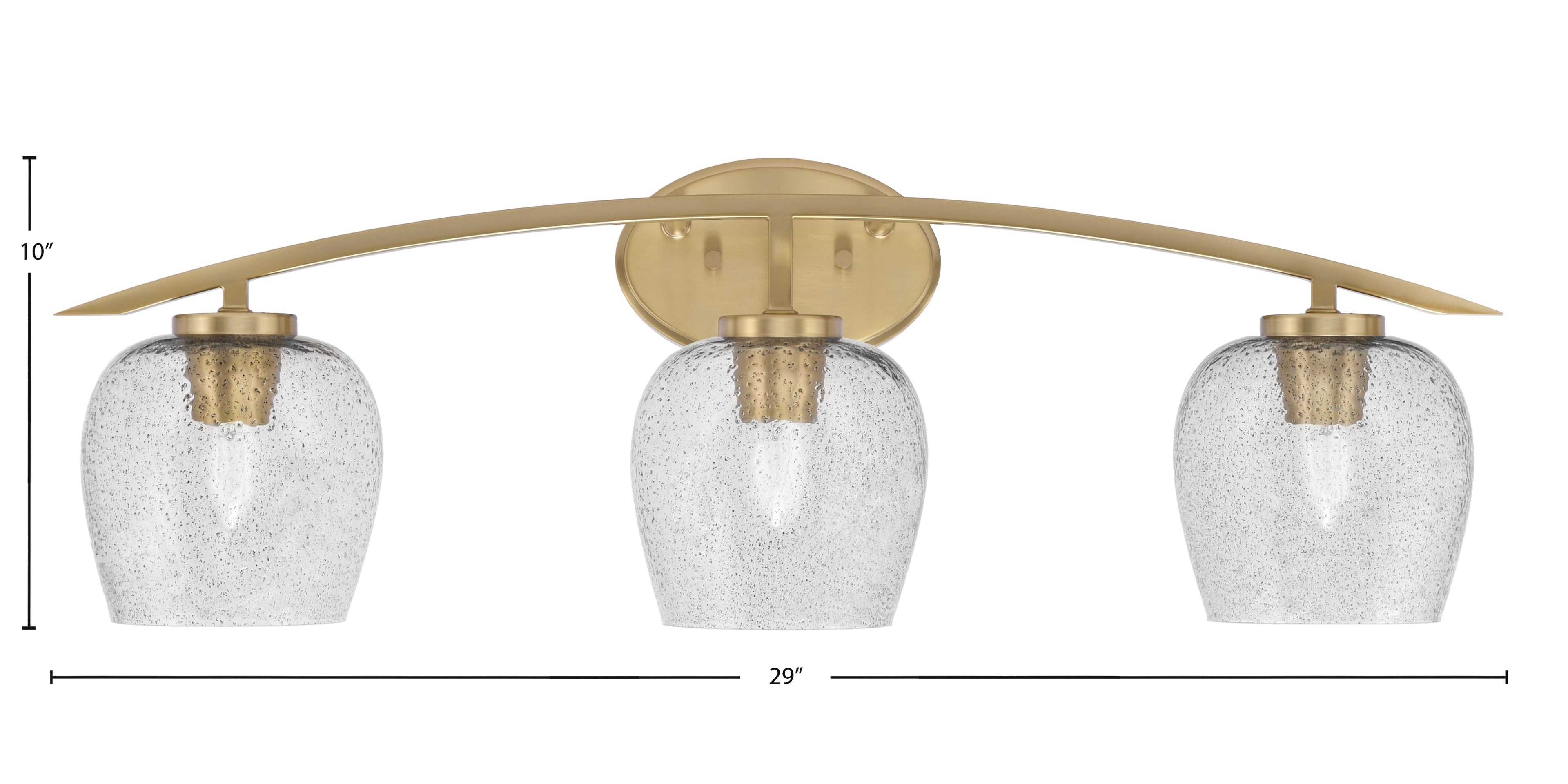 Kurve Three Light Bath Bar in New Age Brass with 6" Smoke Bubble Shade