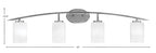 Kurve Four Light Bath Bar in Graphite with White Marble Shade