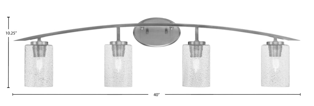 Kurve Four Light Bath Bar in Graphite with Smoke Bubble Shade
