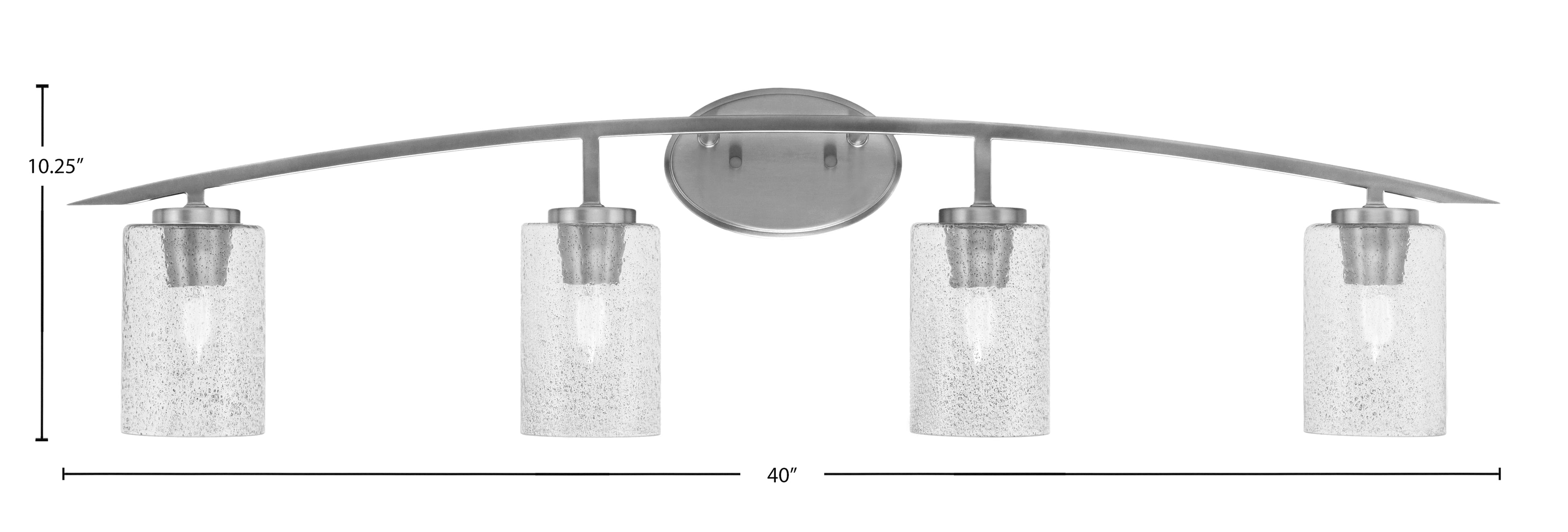 Kurve Four Light Bath Bar in Graphite with Smoke Bubble Shade