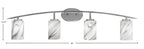 Kurve Four Light Bath Bar in Graphite with Onyx Swirl Shade