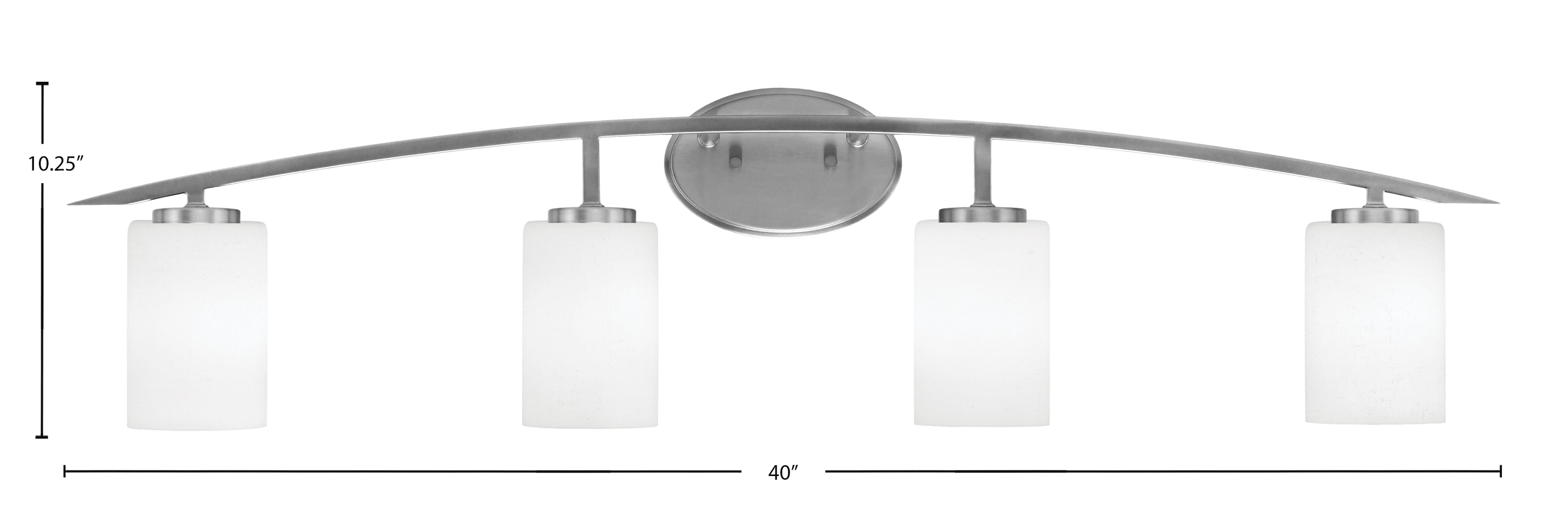 Kurve Four Light Bath Bar in Graphite with White Muslin Shade