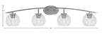 Kurve Four Light Bath Bar in Graphite with Clear Bubble Shade