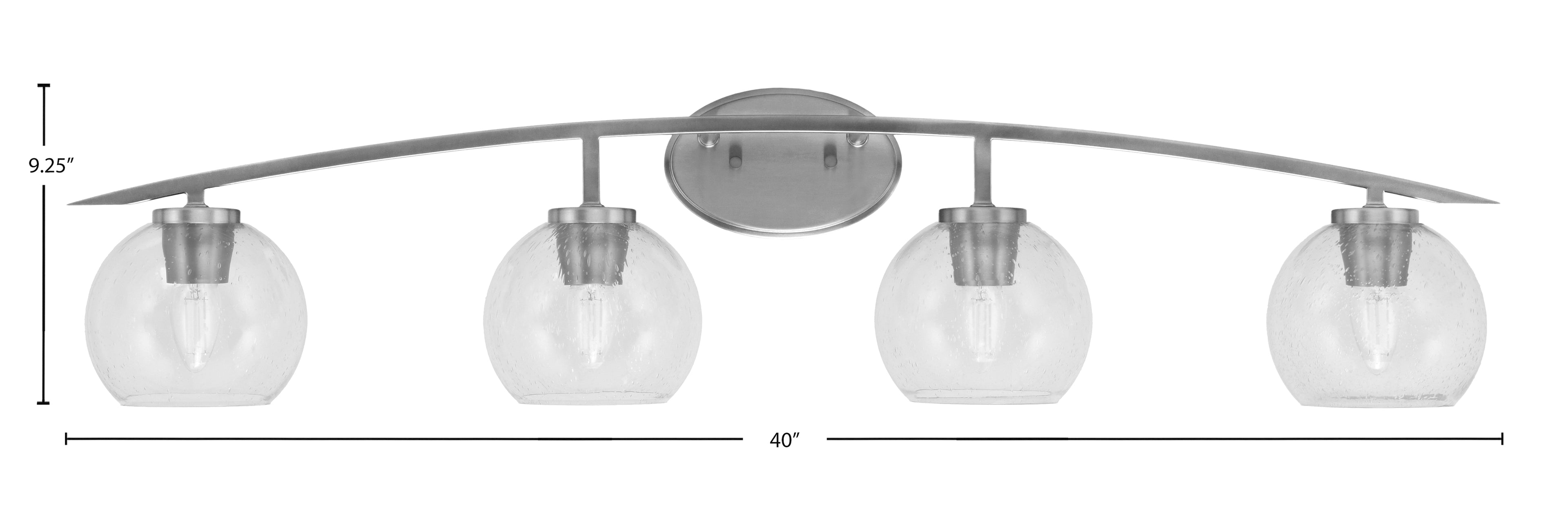 Kurve Four Light Bath Bar in Graphite with Clear Bubble Shade