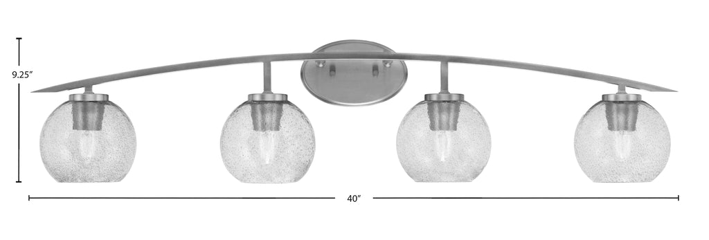 Kurve Four Light Bath Bar in Graphite with Smoke Bubble Shade