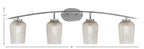 Kurve Four Light Bath Bar in Graphite with Silver Textured Shade