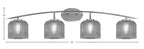 Kurve Four Light Bath Bar in Graphite with Smoke Textured Shade