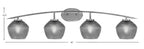 Kurve Four Light Bath Bar in Graphite with Smoke Textured Shade