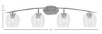 Kurve Four Light Bath Bar in Graphite with Clear Bubble Shade