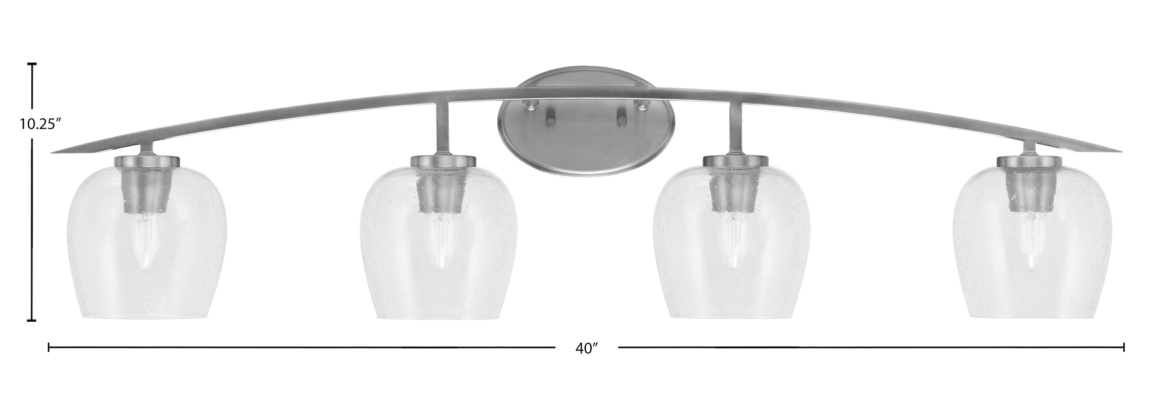 Kurve Four Light Bath Bar in Graphite with Clear Bubble Shade