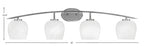 Kurve Four Light Bath Bar in Graphite with White Marble Shade