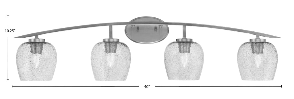 Kurve Four Light Bath Bar in Graphite with Smoke Bubble Shade