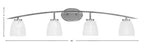 Kurve Four Light Bath Bar in Graphite with Clear Ribbed Shade