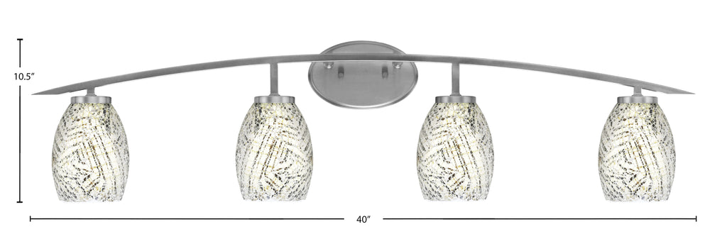 Kurve Four Light Bath Bar in Graphite with Natural Fusion Shade
