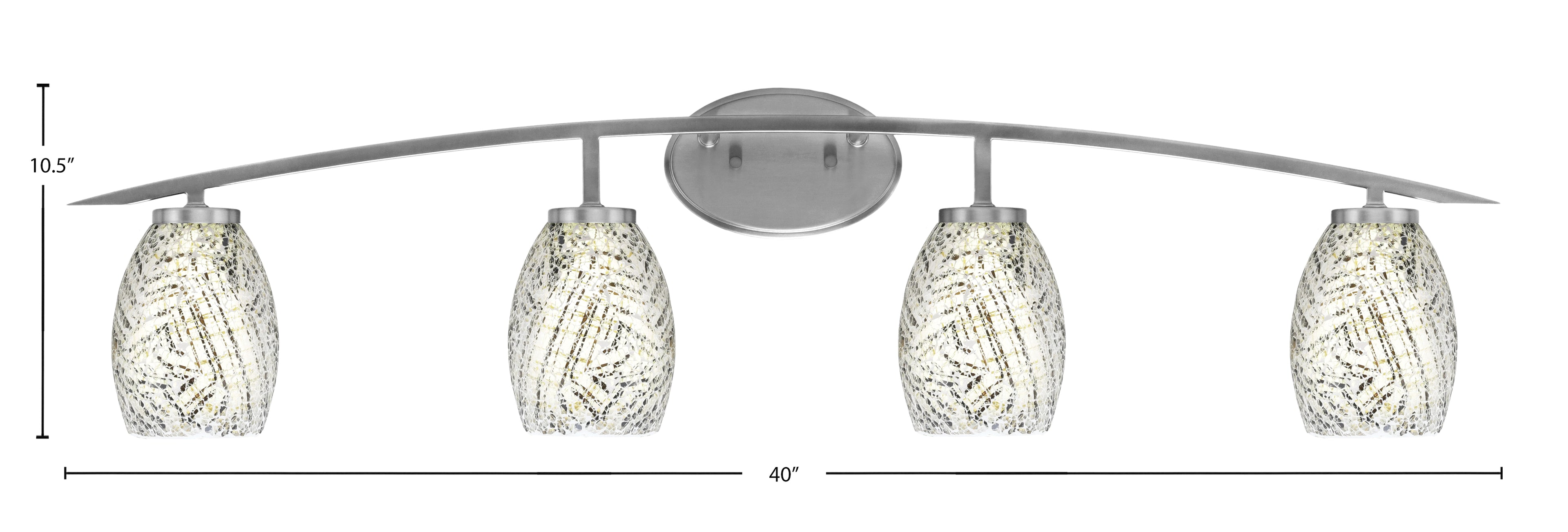 Kurve Four Light Bath Bar in Graphite with Natural Fusion Shade