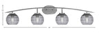 Kurve Four Light Bath Bar in Graphite with Smoke Ribbed Shade
