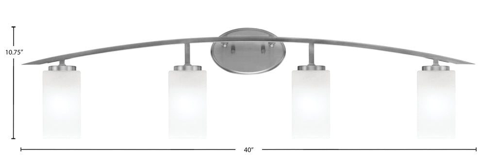 Kurve Four Light Bath Bar in Graphite with White Marble Shade