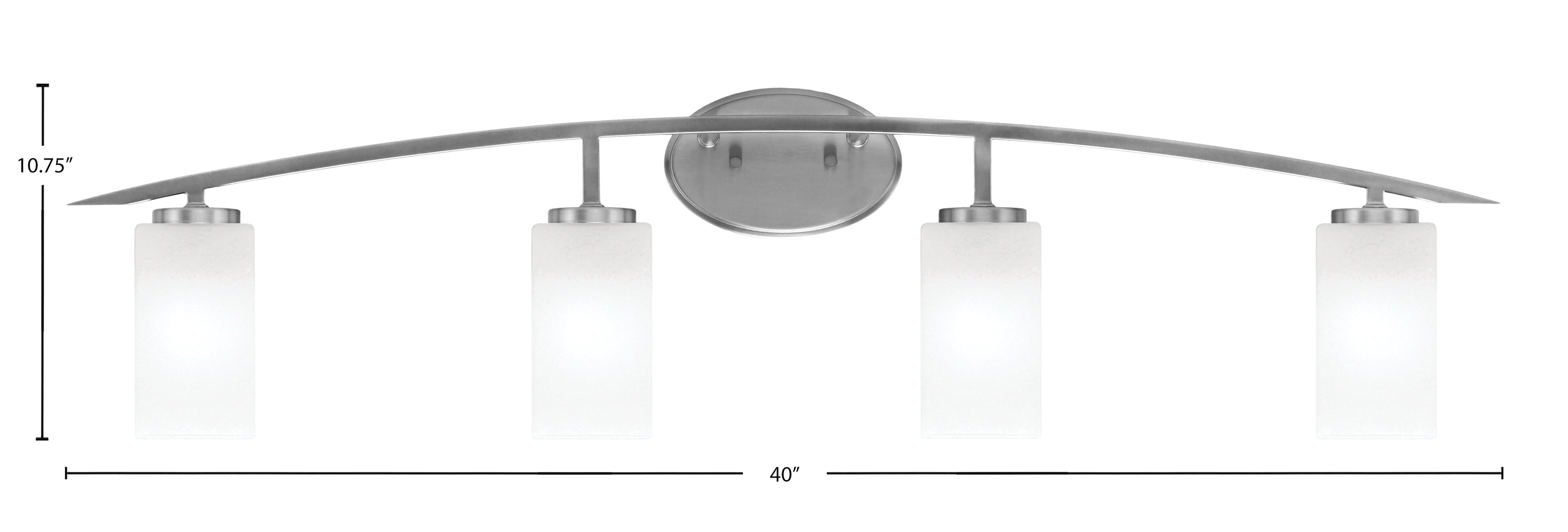Kurve Four Light Bath Bar in Graphite with White Marble Shade