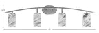 Kurve Four Light Bath Bar in Graphite with Onyx Swirl Shade