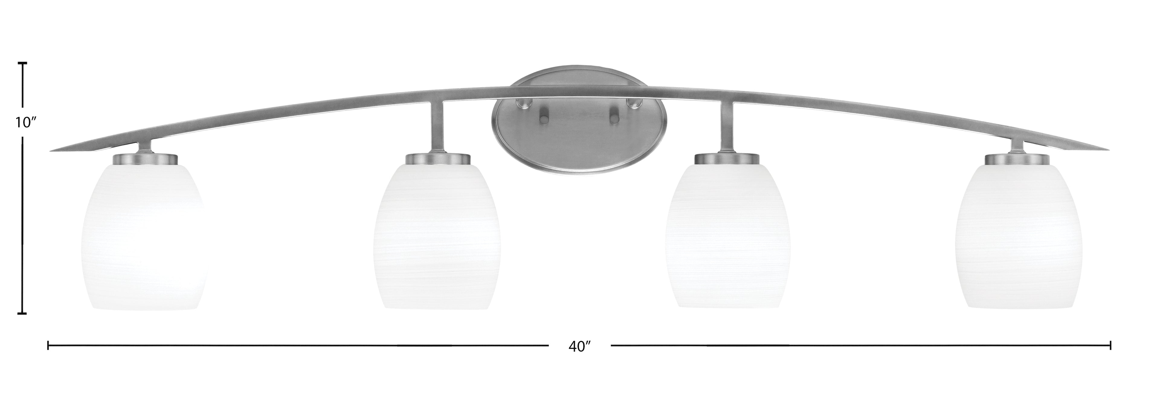 Kurve Four Light Bath Bar in Graphite with White Linen Shade