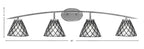 Kurve Four Light Bath Bar in Graphite with Diamond Ice Art Glass Shade