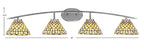 Kurve Four Light Bath Bar in Graphite with Starlight Art Glass Shade