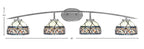 Kurve Four Light Bath Bar in Graphite with Royal Merlot Art Glass Shade