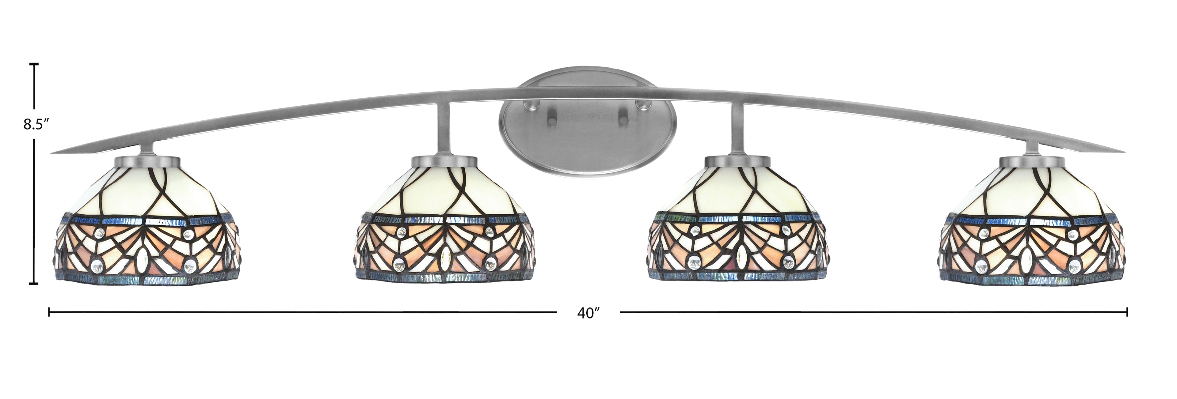 Kurve Four Light Bath Bar in Graphite with Royal Merlot Art Glass Shade
