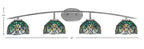 Kurve Four Light Bath Bar in Graphite with Turquoise Cypress Art Glass Shade