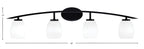 Kurve Four Light Bath Bar in Matte Black with White Linen Shade
