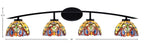 Kurve Four Light Bath Bar in Matte Black with Lynx Art Glass Shade