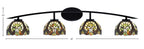 Kurve Four Light Bath Bar in Matte Black with Ivory Cypress Art Glass Shade