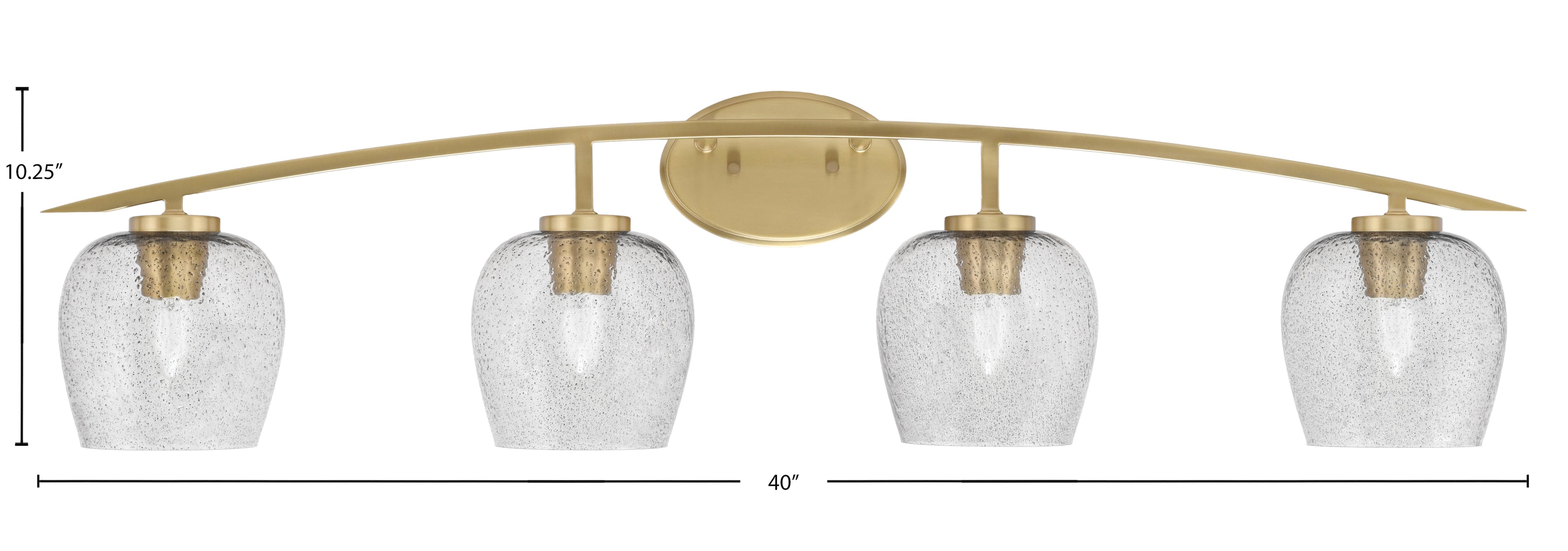 Kurve Four Light Bath Bar in New Age Brass with 6" Smoke Bubble Shade