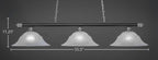 Oxford Three Light Bar in Chrome & Matte Black with 16" White Marble Shade